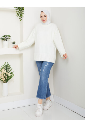 VNZ PİNTEREST KAZAK-BEYAZ