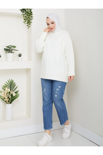 VNZ PİNTEREST KAZAK-BEYAZ